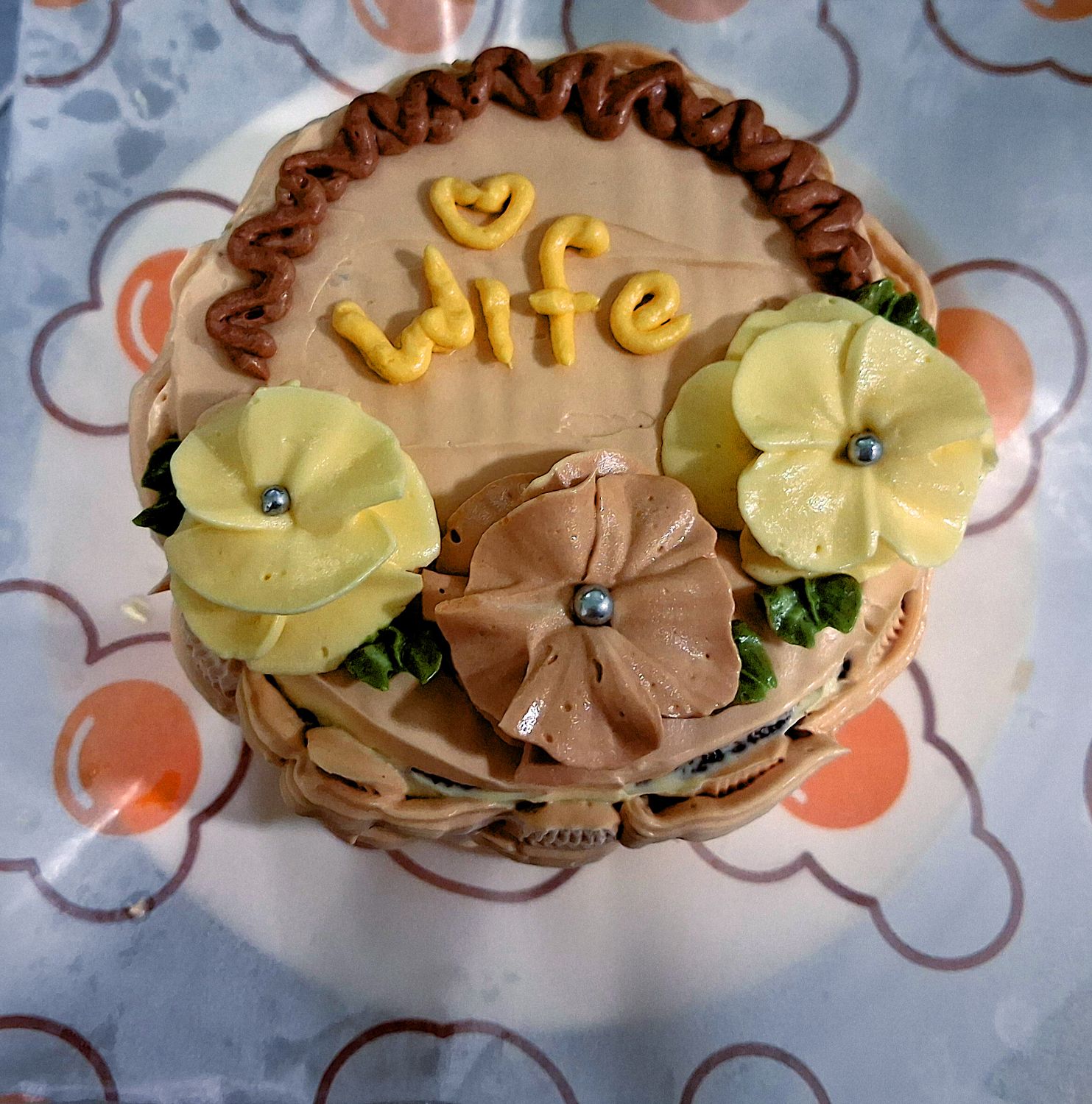 Chocolate bento cake with customised message