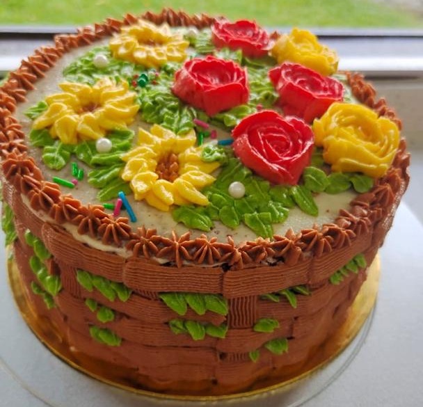 Sunflower Basket Cake